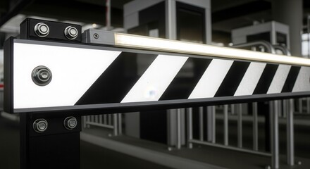 Industrial Barrier: Striking Design with Bold Angles and Monochrome Symmetry