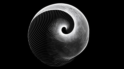 A thin smooth spiral drawn in a continuous minimalist stroke.