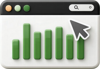 Bar chart analysis with cursor indicating data trend