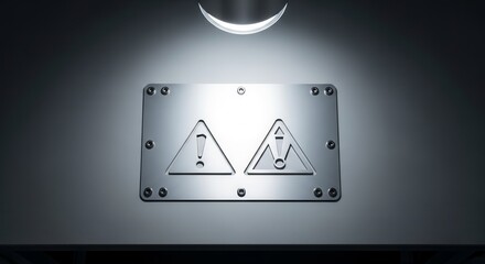 Industrial Warning Sign Displayed Under Dramatic Lighting Aesthetic