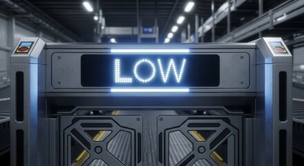 Industrial Gate Displaying Low, Indicating Limited Availability or Capacity