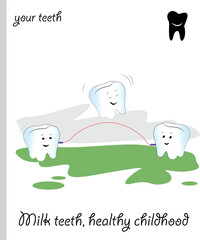 caricature teeth jumping rope.eps