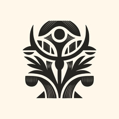 Black Garden – abstract botanical poster set with linocut-inspired human and floral motifs in symmetrical black and white compositions