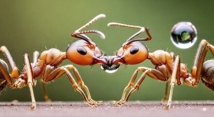  A macro shot of two ants kissing as they exchange food (trophallaxis) 3