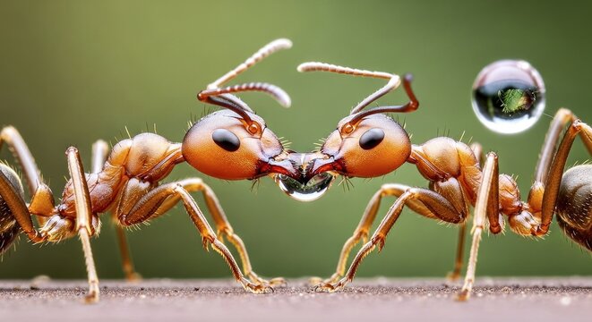  A macro shot of two ants kissing as they exchange food (trophallaxis) 3