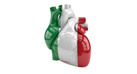Italian Heart: An anatomical heart boldly adorned with the colors of Italy's flag, it symbolizes the passion and vitality of the Italian culture. 