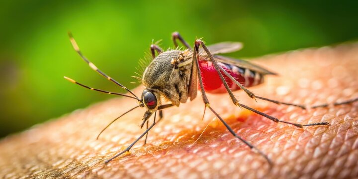 mosquito bite on forehead close-up