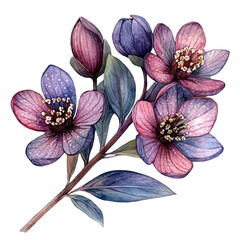 Wax Flower, watercolor painting vector, isolated on a white background.