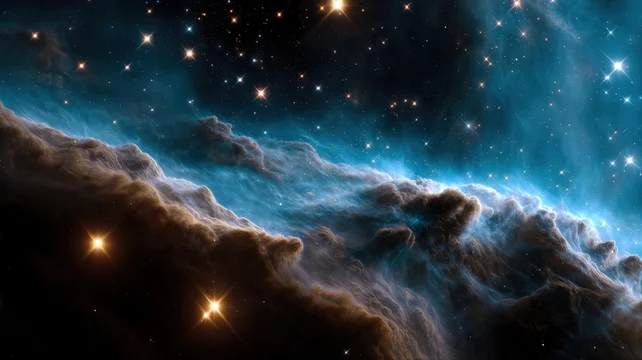 Bright Cosmic Nebula in Deep Space