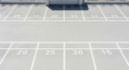Minimalistic Design Of Empty Parking Spaces For Commercial And Editorial Use