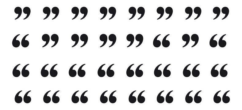 Quotation Marks Single and Double Quote Typography Elements