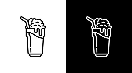 Milkshake With Icon Set Design