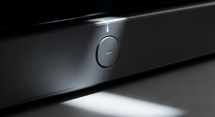 Minimalist Design Showing Playback Button on Sleek Black Device Technology Concept