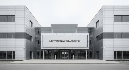 Modern Corporate Building Showcasing Innovation And The Spirit Of Teamwork And Success