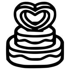 doodle wedding cake illustration hand drawn outline vector