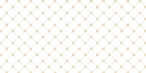 Seamless Minimal Geometric Pattern in Gold on White Background