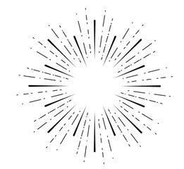 Sunburst Retro Dash Lines Radial Vector Illustration