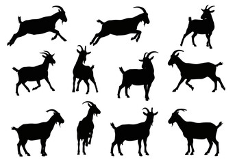 Silhouette of Goats A Versatile Vector Illustration for Design Projects