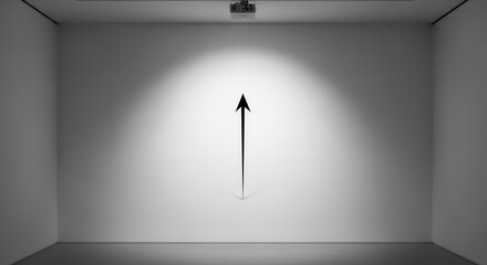 Minimalist Room With Directional Arrow Illuminated Directional Upward