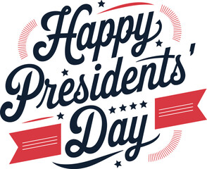 Happy Presidents Day creative text with USA celebration, Federal holiday in America, holiday design, Banner, Poster, Greeting Card. Vector Illustration