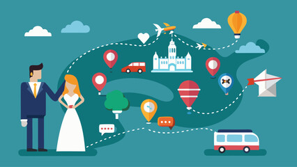 A couple is getting married and the wedding is taking place in a foreign country. The bride and groom are holding hands and the wedding is taking place in a foreign country