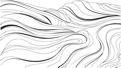 Fototapeta premium Abstract Black and White Wavy Line Pattern Background