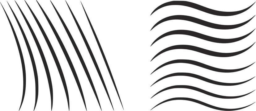 Parallel Lines and Waves Illustration curved straight