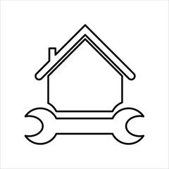 home repair icons. simple line vector