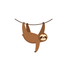 Fototapeta premium Adorable sloth hanging playfully on a vine conveying calmness and a carefree, whimsical
