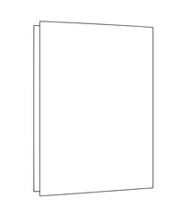 Two Blank White Paper Sheets Outline