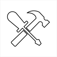 tools icons. simple line vector