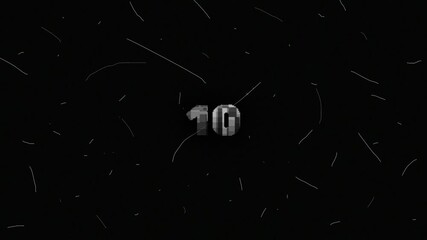 Countdown timer 15 second animation with noise, digital artifacts, and distortion effects. Vintage animation with dust, scratches, and dirt particles on a dark background. An old film effect  - Powered by Adobe