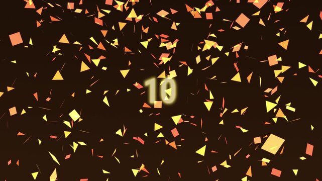 Festive Timer. Golden Confetti Falling in the background counting down from 15 to 0.