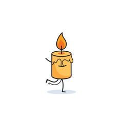 Obraz premium Cheerful candle character dances joyfully amidst bright light radiating warmth on a plain
