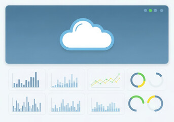 Cloud computing dashboard with analytics and charts