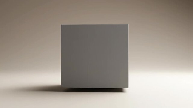 Gray Cube Rotating on Neutral Surface