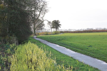 Früher Morgen in der Gemeinde Schokland in den Niederlanden