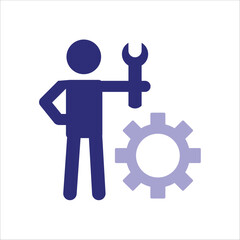 repairman icons. simple colored vector