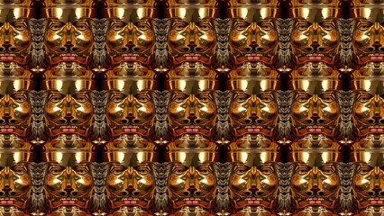 Fototapeta premium Nutcracker Statue Face Seamless Pattern