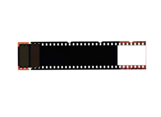 Cinematic widescreen film tape element on white background