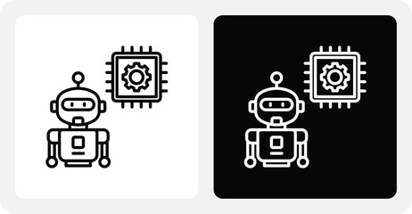 Robotic Process   Dual Monochrome Icon Set
