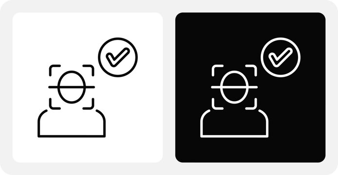 Facial Recognition   Dual Monochrome Icon Set