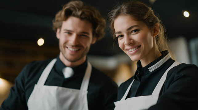 Two home cleaning professionals working together to organize and sanitize a family living space — teamwork and efficiency concept representing reliability, speed, and attention to detail in - Powered by Adobe