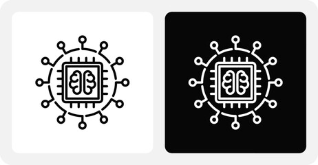 Cognitive Computing   Dual Monochrome Icon Set