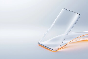Futuristic transparent flexible mobile phone design with smooth curves