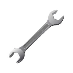 Adjustable chrome steel wrench tool isolated on a white background for industrial repair work