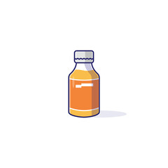 Simple Fruity Orange Glass Bottle cartoon vector illustration beverage packaging concept icon isolated