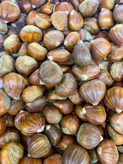 fresh chestnuts in the market
