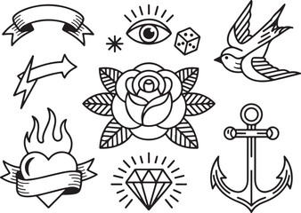 Flash tattoo art collection for customizable design