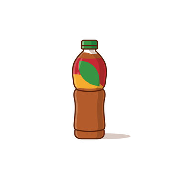 Simple Iced Tea Bottle cartoon vector illustration beverage packaging concept icon isolated
